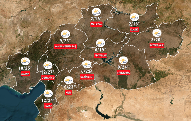 Deprem bölgesinde hava durumu